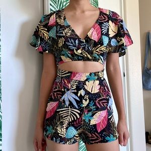 Pull & Bear front cutout backless romper